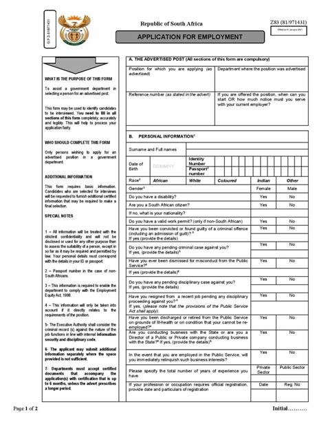 Government New Z83 Application Form Pdf And Editable Khabza Career