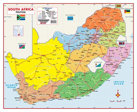 South Africa Political Wall Map Mapstudio