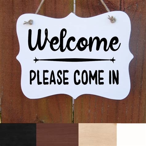Welcome Sign Please Come In Office Sign Front Door Sign Etsy