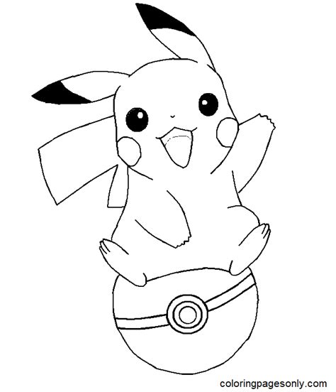 Pikachu Con Pokeball Coloring Pages Pikachu Coloring Pages Páginas