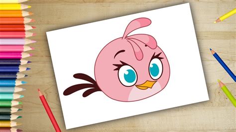 Dibujo Rosa Angry Bird Stella Cómo Dibujar A Stella Pájaro Enojado