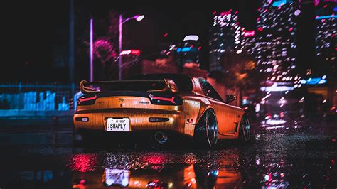 Looking for the best jdm wallpapers hd? Mazda Rx7 City Night Lights 4k, HD Cars, 4k Wallpapers ...