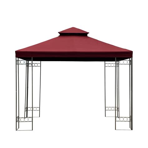 Perfects for sunny and rainy day,provides a outdoor shelter for you. 10 x 10' Double Tier Gazebo Replacement Top Canopy Patio ...