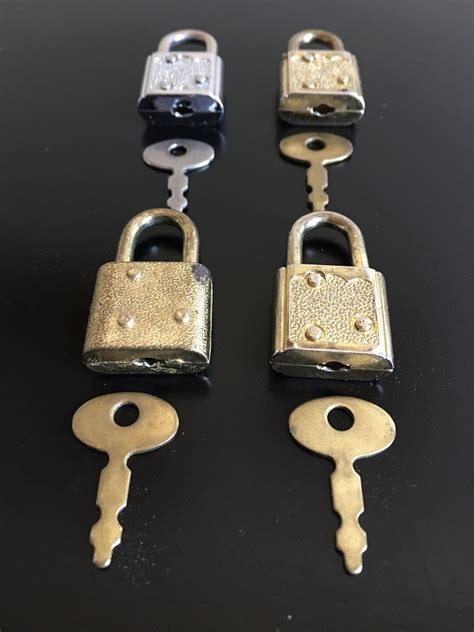 Vintage Small Locks With Keys Vintage Miniature Padlock Etsy