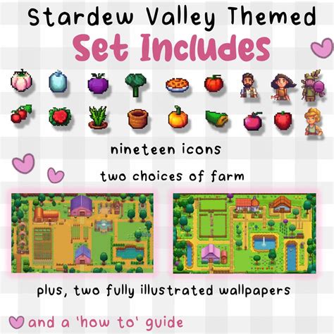 Stardew Valley Theme Interactive Desktop Organizer Set 4 Wallpapers