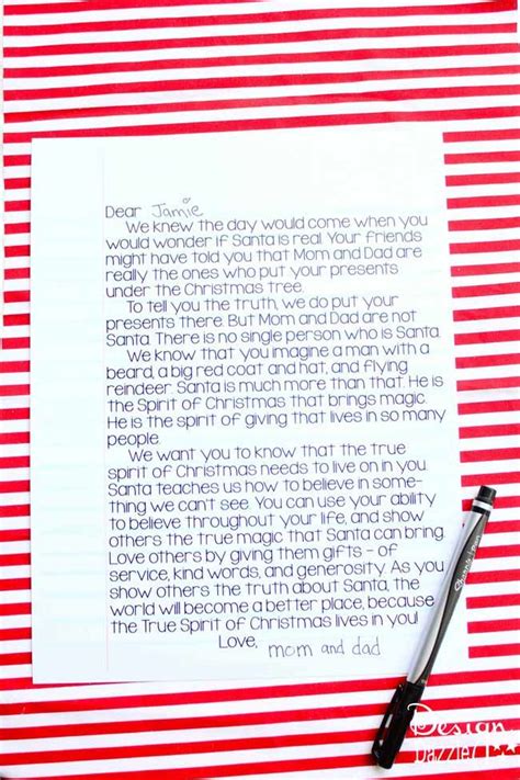 Printable Letter Explaining Santa Isnt Real