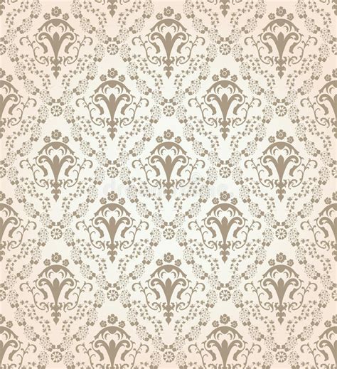 Silver Seamless Royal Floral Wallpaper Stock Vector Illustration Of