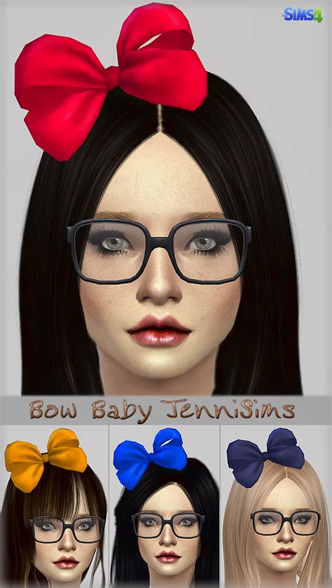 Jennisims Downloads Sims 4 New Mesh Accessory Bow Baby