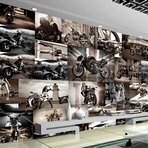 Custom Photo Silk 3d Wallpaper For Walls 3 D Living Room Motorcycle
