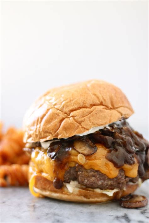 Make juicy mushroom and onion burgers. Meatloaf Burger with Onions, Mushrooms, and Gravy | Food