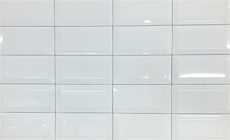 White 4x8 Beveled Subway Ceramic Tile