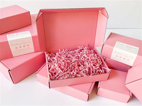 pink shipping boxes set of 10 15 or 20 small business etsy de