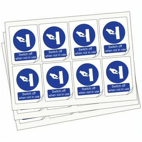 Buy Switch Off When Not In Use Labels Mandatory Stickers
