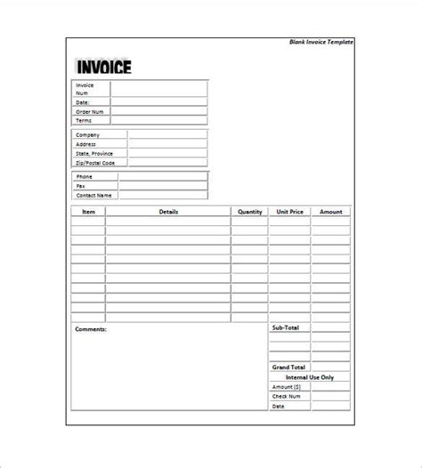 Generic Invoice Template 5 Free Word Excel Pdf Format Download