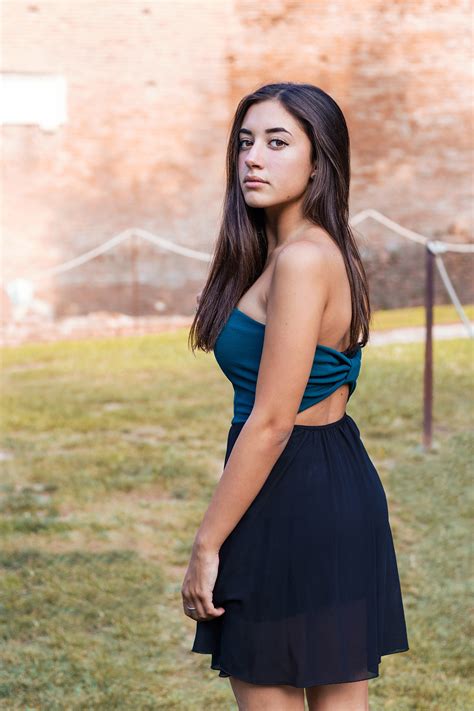 wallpaper model brunette looking at viewer skirt women outdoors bare shoulders vertical
