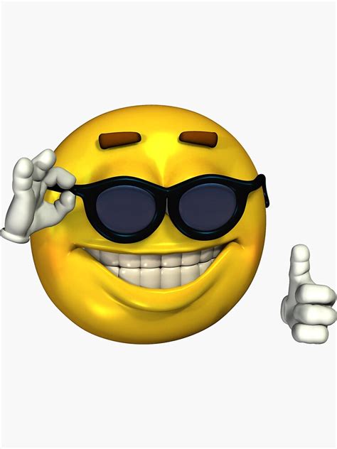 Ironic Meme Smiley Face With Sunglasses Sticker For Sale By