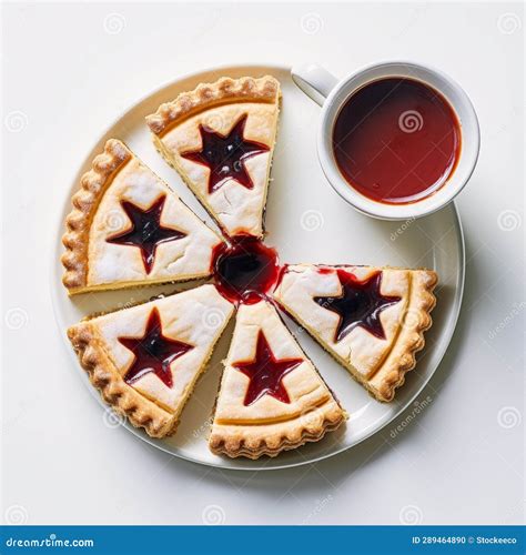 Delicious Linzer Torte and Coffee: a Perfect Pairing Stock Illustration