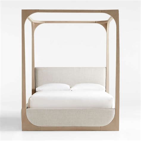 Escondido Acacia Wood Canopy Queen Bed Frame Reviews Crate And Barrel