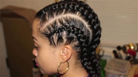 Four Braids Dutch Braids With Invisible Extensions Youtube