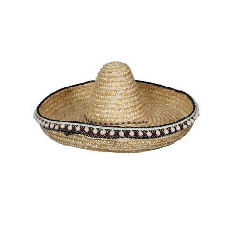 Mexican Sombrero With Tassels Natural Straw 46cm