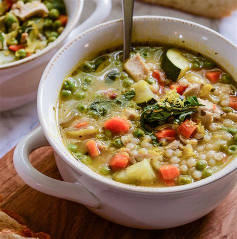 Healthy lunch vegetable couscous ॥ cooking basket. Lemony Couscous Soup with Chicken and Spring Vegetables ...