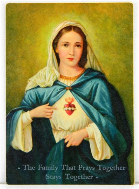 Act Of Consecration To The Immaculate Heart Of Mary Vintage Litho Holy