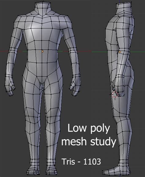 Lowpoly Body Mesh Study Polycount Forum Low Poly Blender Character