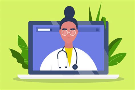 The front desk will speak to you and transfer you to a doctor once available. Telehealth Illustrations, Royalty-Free Vector Graphics ...