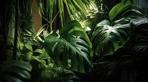 Close Up Of Plants In Tropical Jungle Background Tropical Picture
