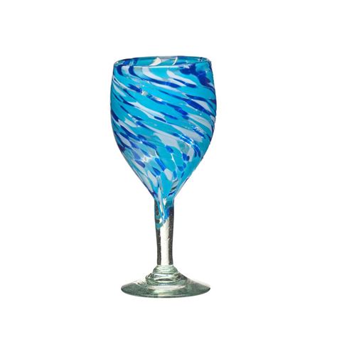 Certified International 8 Piece 13 Oz Teal Acrylic Goblet Glass