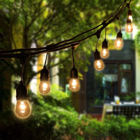 Torchstar 50ft Outdoor Weatherproof String Lights 24 Bulbs