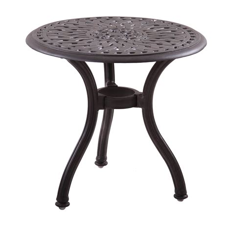 Darlee Series 60 Cast Aluminum Round End Table Patio Table End