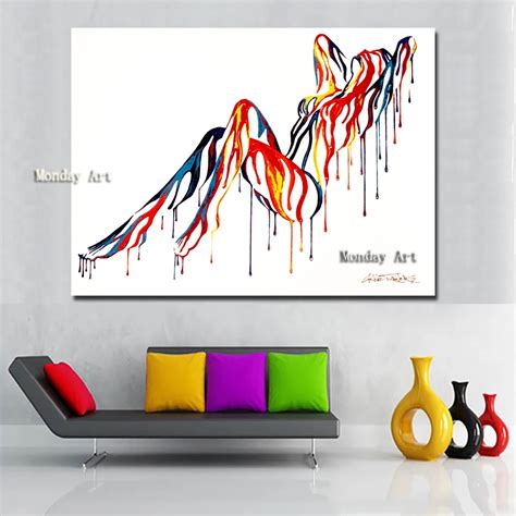 Acrylic Paintings Best Hand Painted Abstract Home Decor Wall Art Nude Women Oil Painting On