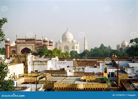 Taj Mahal View From Hotel Roof India Stock Image Image 12750751