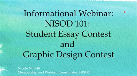Informational Webinar Nisod 101 Student Essay Contest