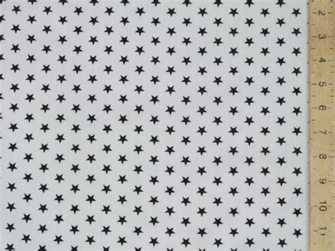 Printed Polycotton White With Black Stars