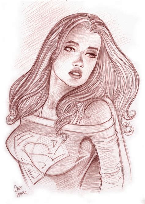 Supergirl Portrait Sketch By Tarzman On Deviantart