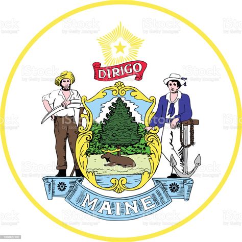 Great Seal Of The State Of Maine Usa Stock Illustration Download