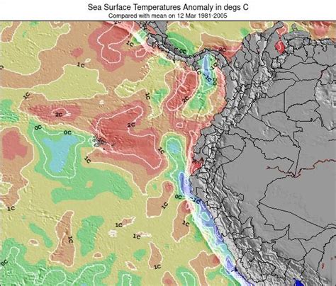 Ecuador Temperature Del Mare Anomalia Mappa