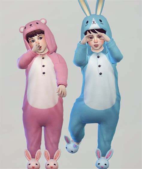 Sims 4 Ccs The Best Kk Imadako Animal Night Wear Conversion For Toddler