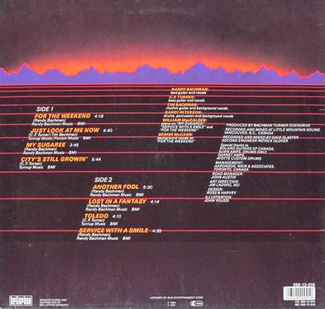 Bachman Turner Overdrive Bto 1984 Album Sun Records Canadian Rock Vinyl