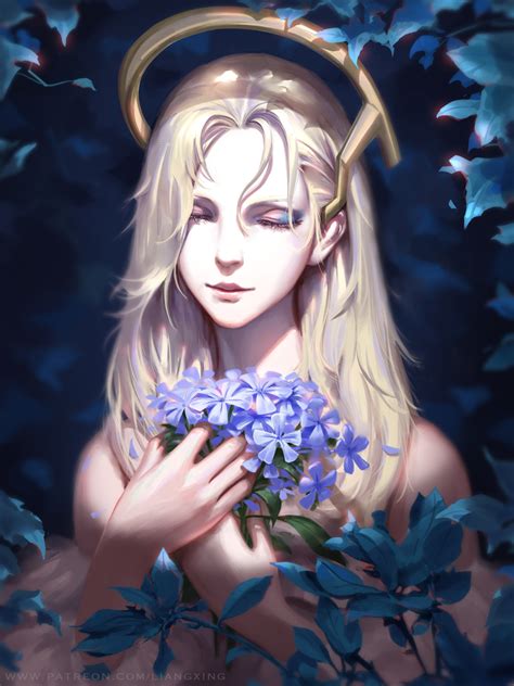 Safebooru 1girl Bare Shoulders Blonde Hair Bouquet Close Up Closed