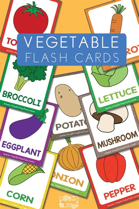 Vegetable Flashcards Itsy Bitsy Fun