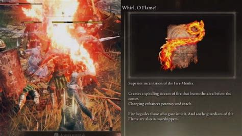 Elden Ring O Flame Spells Demonstration Whirl And Surge Fire Whip