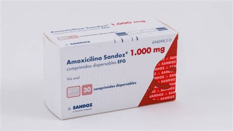 Amoxicilina Sandoz 1000 Mg Comprimidos Dispersables Efg 30 Comprimidos