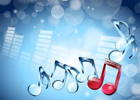 3d Musical Notes On Shiny Blue Background Notes Electro Backgrounds