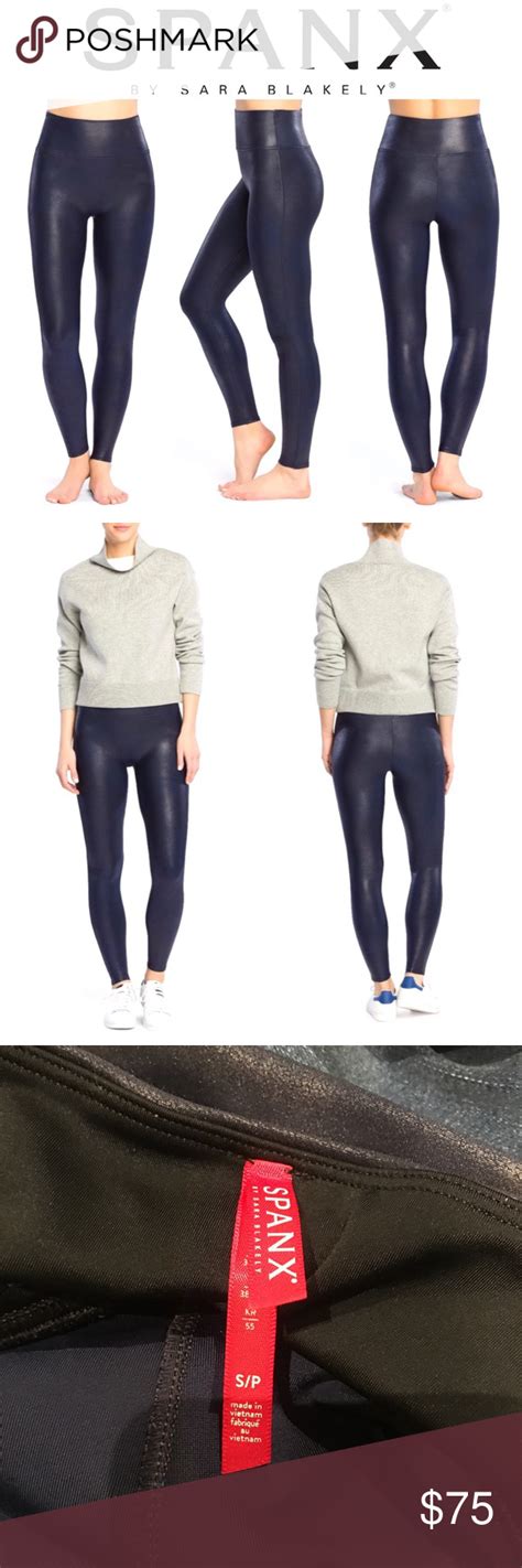Simple — no seams that chafe. NWOT Spanx Faux Leather Sculpt Legging Night Navy The Slim ...