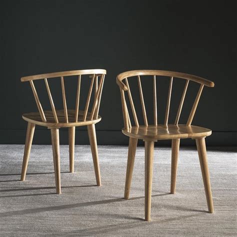 Shop Safavieh Dining Country Blanchard Natural Wood Dining Chairs Set