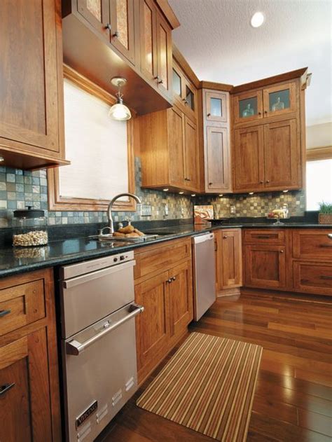 Bring your kitchen cabinets up to date with frameless cabinets painted in contemporary colors such as white, gray unlike the soft colors for painted kitchen cabinets, the trend for wood cabinets is to stain with a rich, dark color. More stain colors | Cherry cabinets kitchen, Refinishing ...