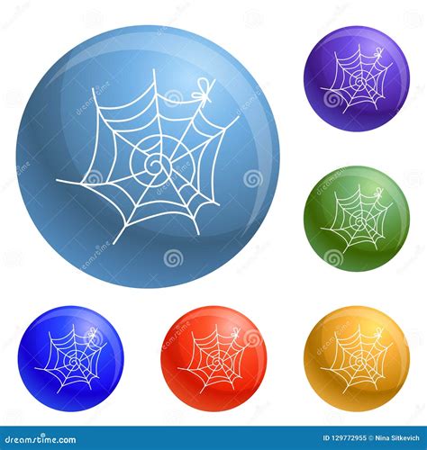 Spider Web Icons Set Vector Stock Vector Illustration Of Insect